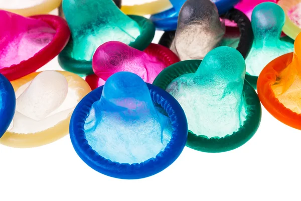 Презервативи в кольори — стокове фото
