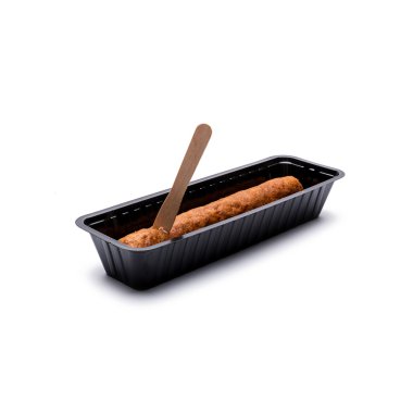 Dutch frikandel with fork clipart