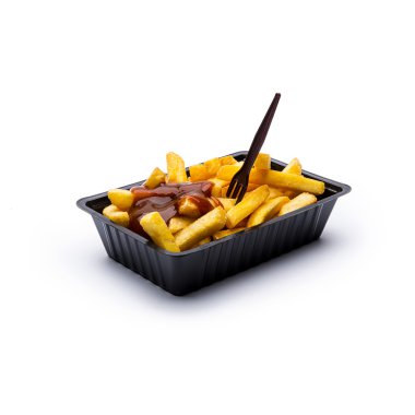 Pommes Frites with curry ketchup clipart