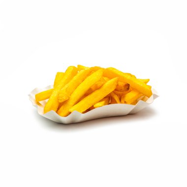 french fries Pommes on white clipart