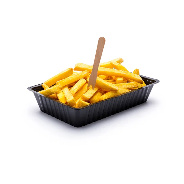 Skal av pommes frites på vit — Stockfoto