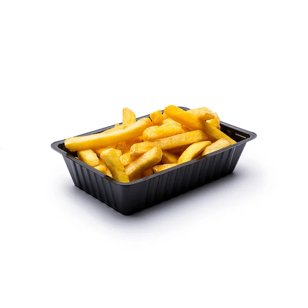 Pommes Frites en una concha sobre blanco —  Fotos de Stock