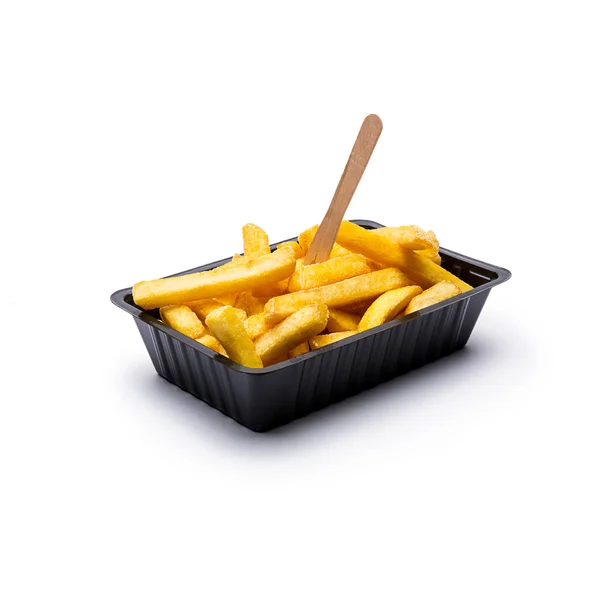 Pommes Frites olandesi con forchetta — Foto Stock