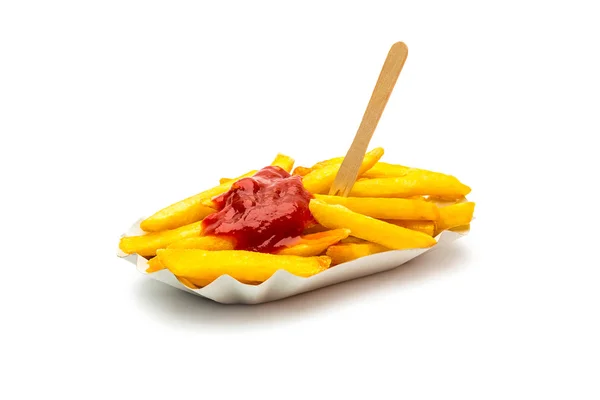 Pommes frittes with ketchup — Stock Photo, Image