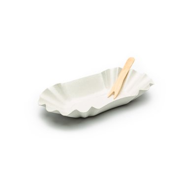 A fries shell with wooden fork clipart
