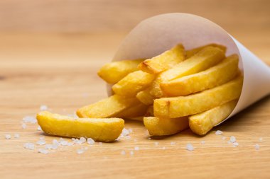 Tuz ile kızarmış patates çanta