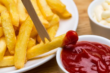 French fries with sauces  clipart