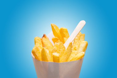 patates çanta Frits çatal ile