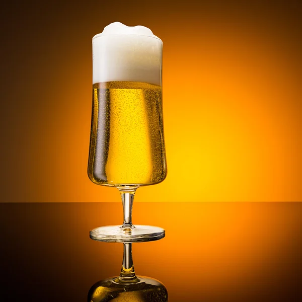 Beer tulip with froth crown — Stock Photo, Image