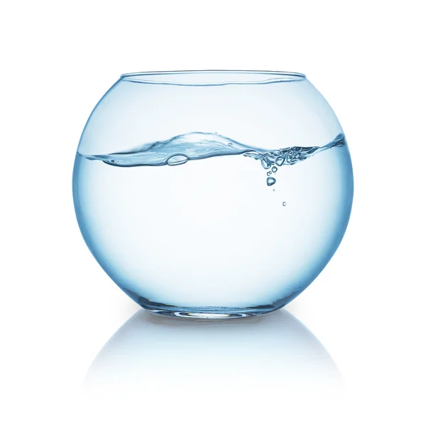 Wavy water surface in a fishbowl — Stock Photo, Image