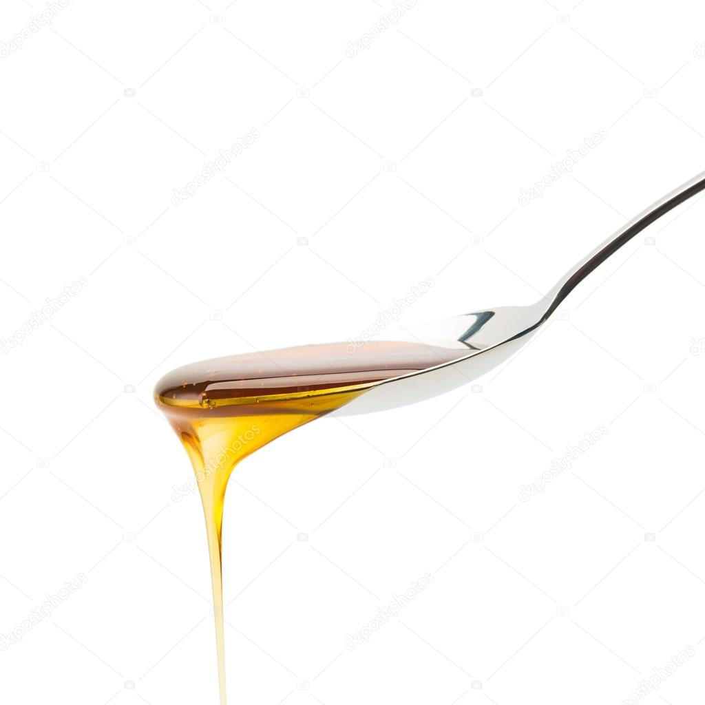 Honey runs a spoon down