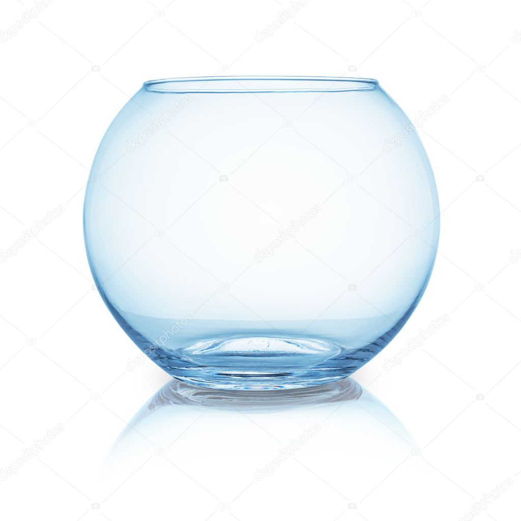 empty fishbowl on white