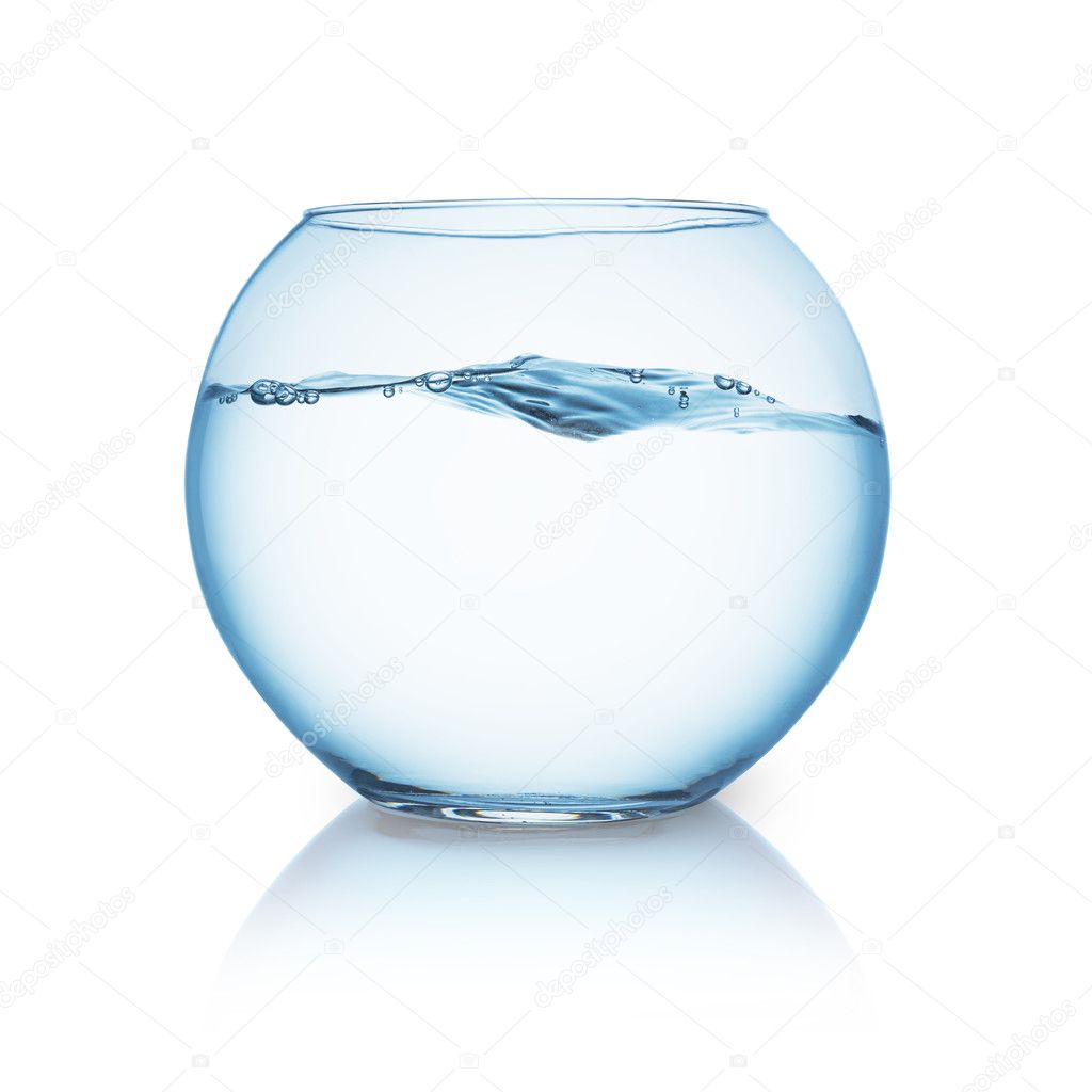 fishbowl with wavy water surface