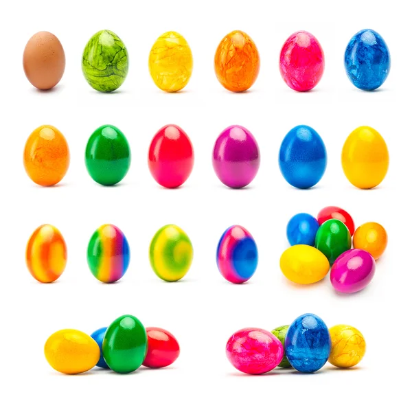 Easter eggs collection on white — Stock Photo, Image