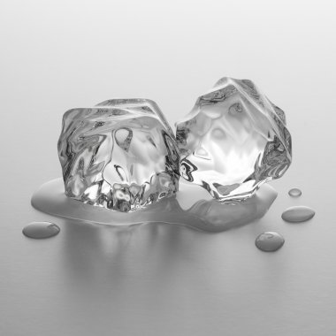 su erime ile buz parçaları