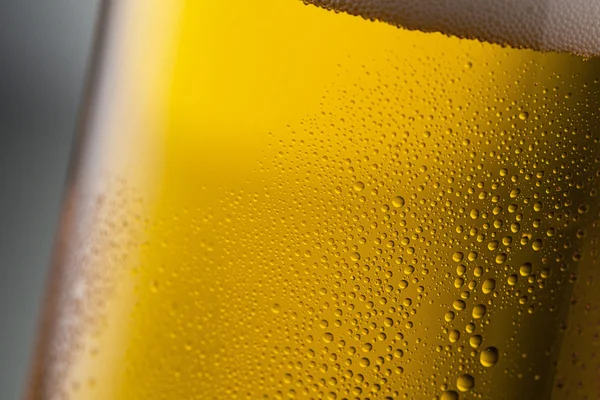 Cold beer glass with dew — Stock Photo, Image