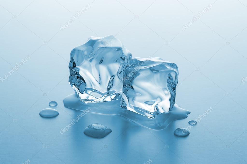 ice rocks in melting water