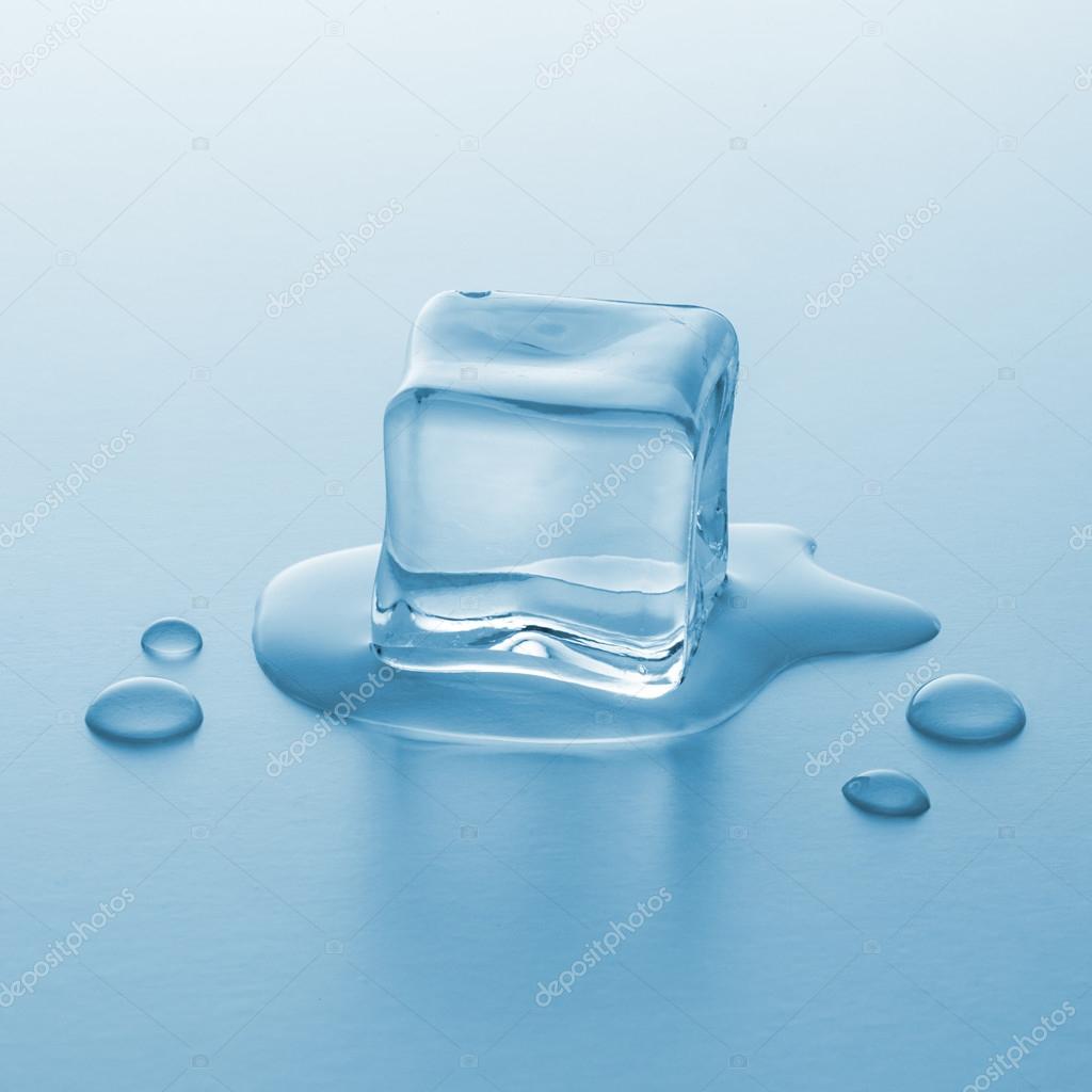 melting cube of ice