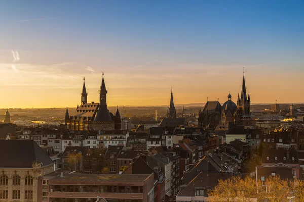 Aachen city skyline på morgonen — Stockfoto