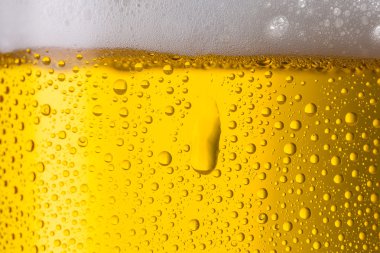 Alman bira çiğ damlaları ile