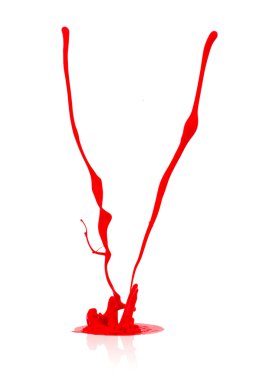 kırmızı boya sıçramasına üzerine beyaz