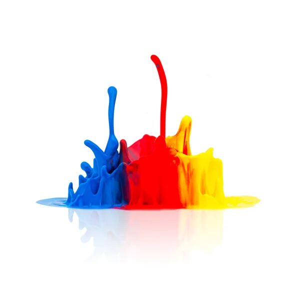 Kolorowe farby splash — Zdjęcie stockowe