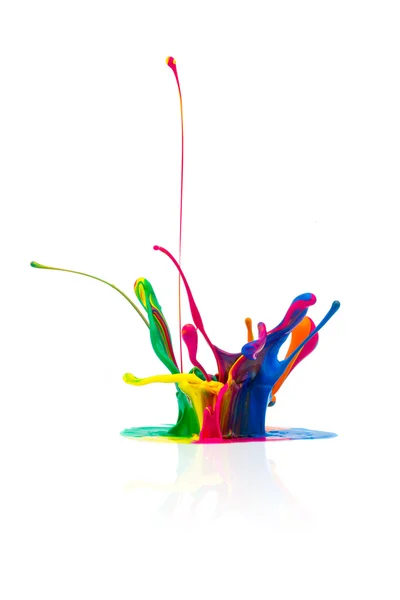 Colorful paint splashing — Stock Photo, Image