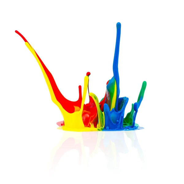 Colorful paint splashing — Stock Photo, Image