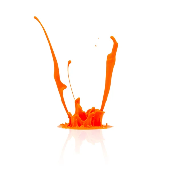 Orange paint splash on white — Stock Photo, Image