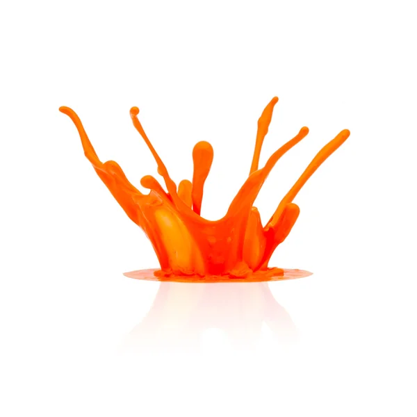 Orangefarbene Farbe spritzt — Stockfoto