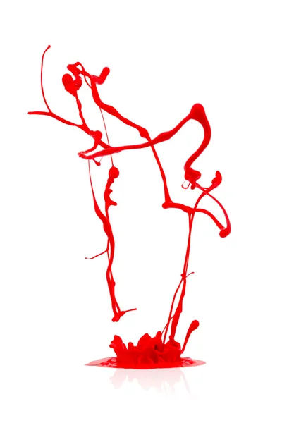 Pintura roja abstracta salpicadura en blanco — Foto de Stock