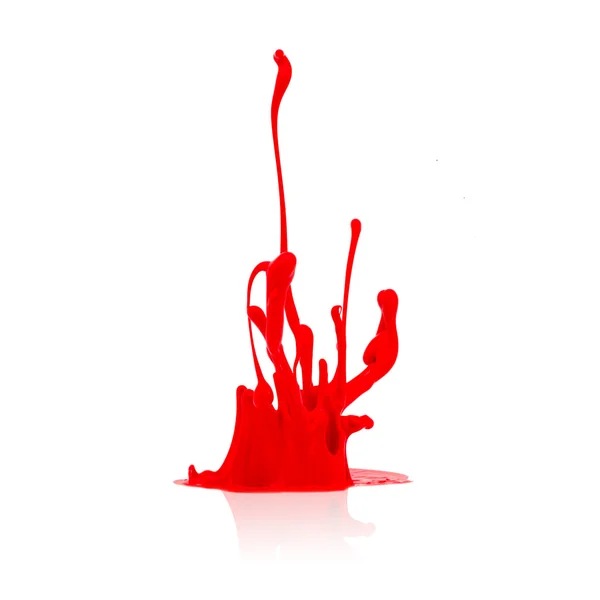 Red paint splashing on white — Stock Photo, Image