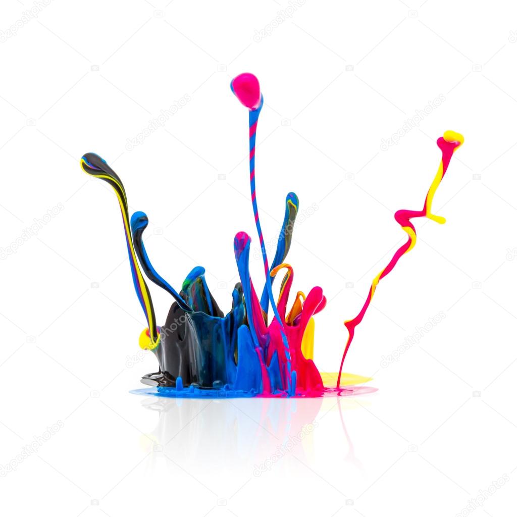 CMYK colors paint splashing