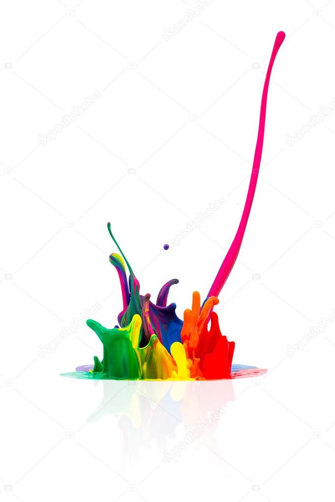 abstract Colorful paint splashing