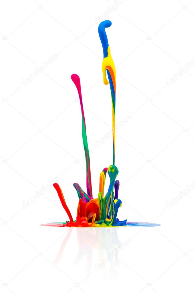 Colorful paint splashing