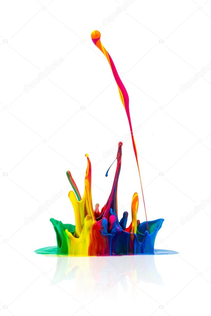 Colorful paint splashing