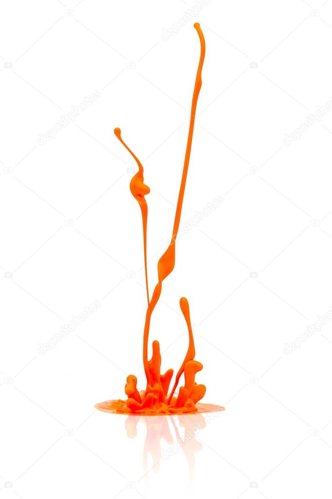 orange paint splashing