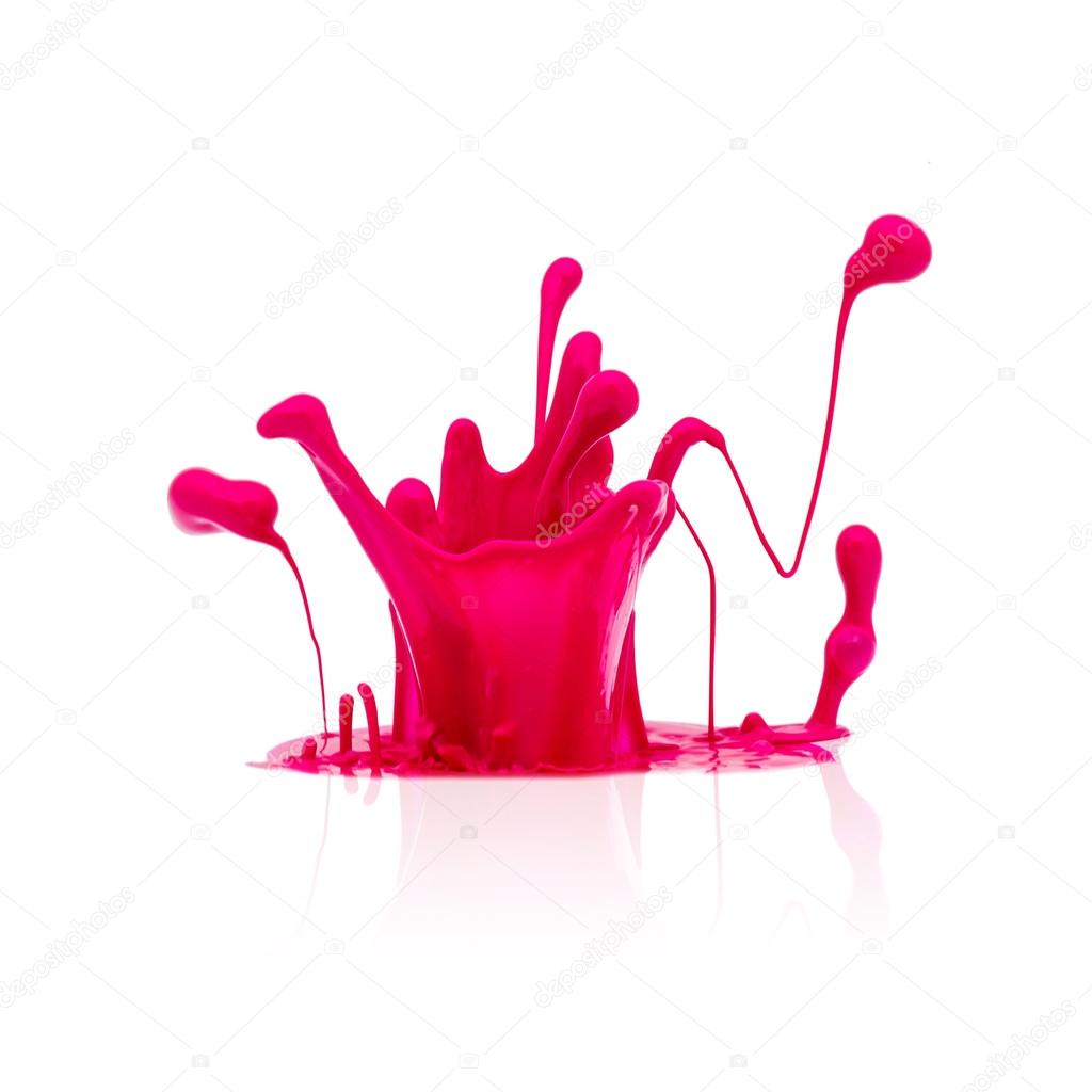 pink paint splashing