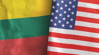 ABD ve Litvanya 'da iki bayraklı tekstil kumaşı 3D