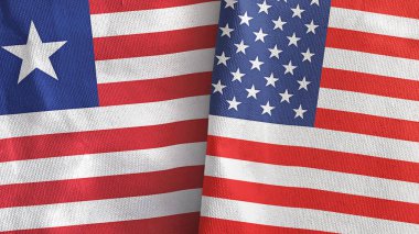 ABD ve Liberya 'da iki bayraklı tekstil kumaşı 3D