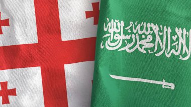 Suudi Arabistan ve Gürcistan 'da iki bayraklı tekstil kumaşı 3D