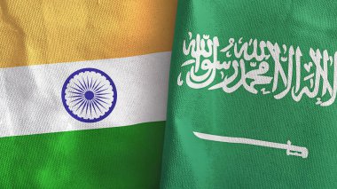 Suudi Arabistan ve Hindistan 'da iki adet tekstil kumaşı 3D.