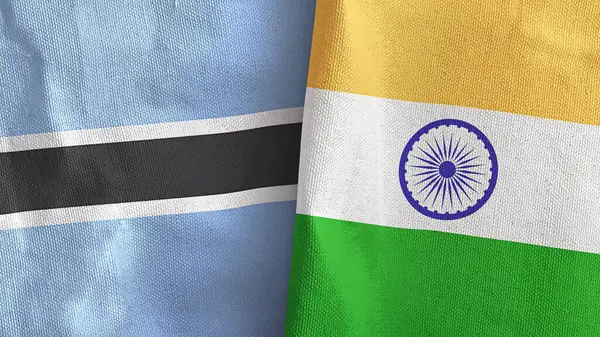 인도와 보츠와 나의 깃발 2 개 3D 렌더링 — 스톡 사진