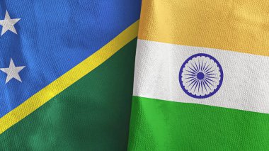 Hindistan ve Solomon Adaları. İki bayraklı kumaş.