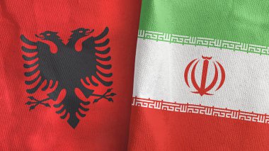 İran ve Arnavutluk, üç boyutlu tekstil kumaşına iki bayrak dikti
