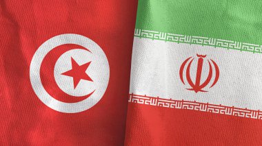 İran ve Tunus 'ta iki bayraklı tekstil kumaşı 3D