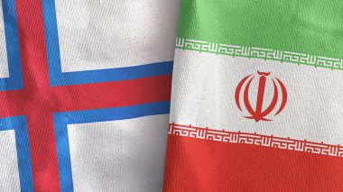 İran ve Faroe Adaları 3 boyutlu kumaş üreten iki bayrak