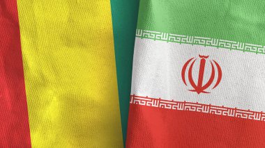 İran ve Gine 'de iki bayraklı tekstil kumaşı 3D