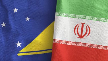 İran ve Tokelau, üç boyutlu tekstil kumaşının iki bayrağı