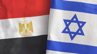 İsrail ve Mısır 'da iki bayraklı tekstil kumaşı 3D